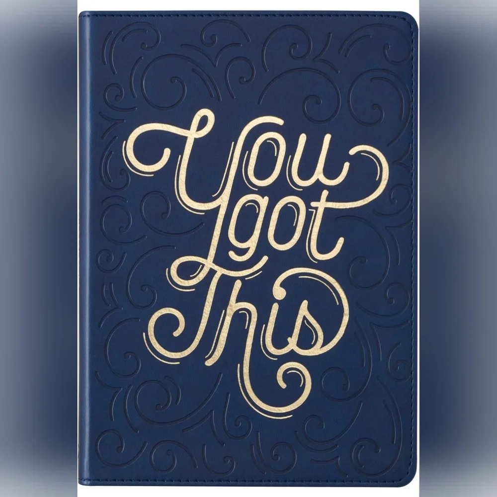 NEW Inspirational Faux Leather Journal You Got This Classic Lined Navy Blue/Gold